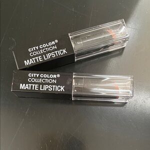 City Color Matte Lipstick Duo in Black Packaging